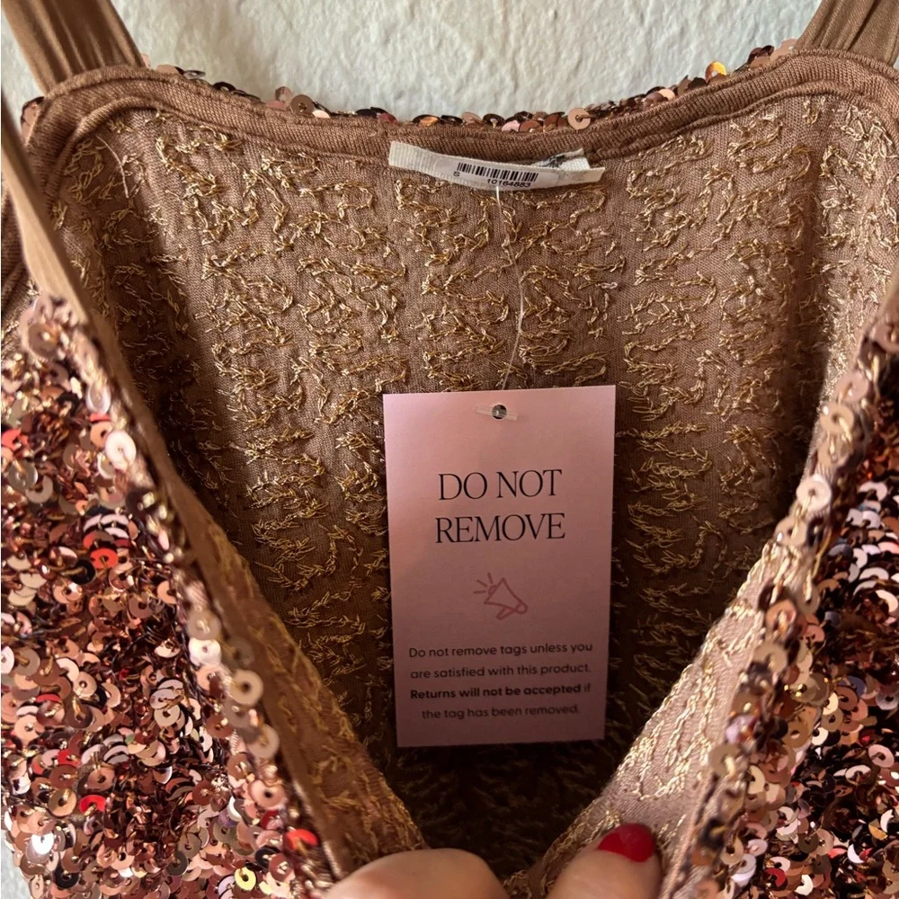 Free People Sequin Gold Women's‎ Top size S